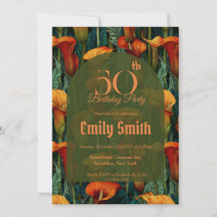 Customized Call Lilies Flower 20Th Birthday Invitation