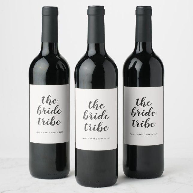 Customized Calligraphy The Bride Tribe Wedding  Wine Label (Bottles)