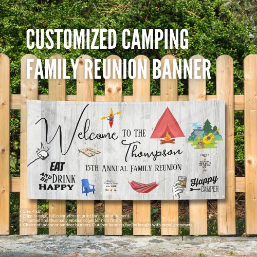 Customized Camping Family Reunion Banner