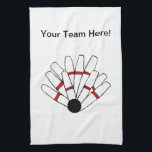 Customized Candlepin Bowling Towel<br><div class="desc">Customize this towel to make your team stand out! Original digital collage by Christine Costanzo.</div>