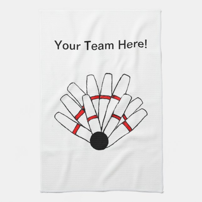 Customized Candlepin Bowling Towel (Vertical)