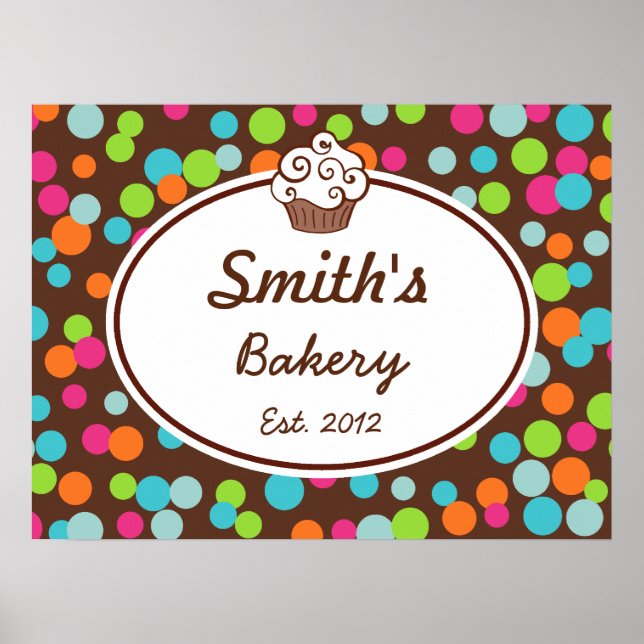 Customized Candy Sprinkles Bakery Sign Art  Print (Front)