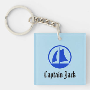 Customized "Captain Jack" Sailboat Keychain
