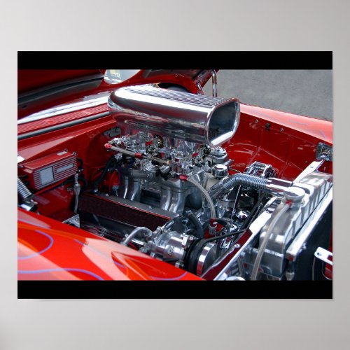 Customized Car Engine Poster