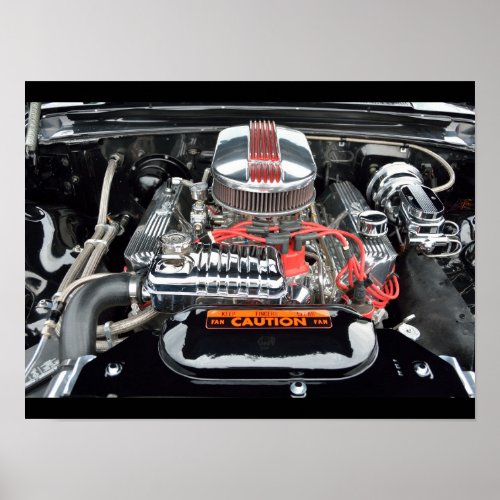 Customized Car Engine Poster