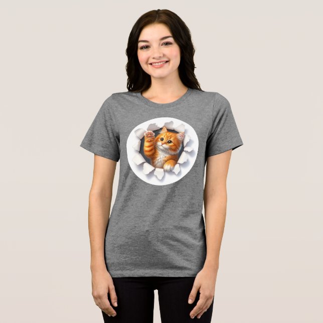 Customized Cat Designed Women T-Shirt Tri-Blend Shirt (Front Full)