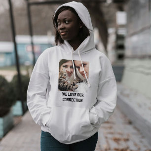 Customized Cat Lover Ash Black Family Pet Photo Hoodie