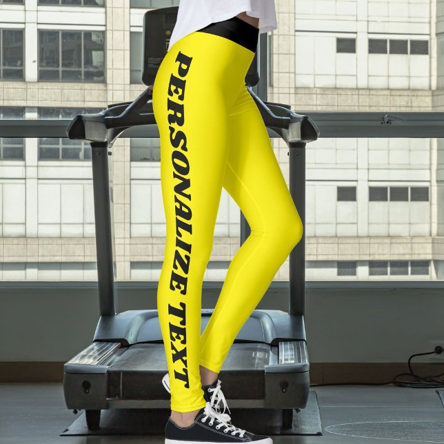Customized Cat Lover Pet Mom Yellow Black Pattern Leggings (Creator Uploaded)
