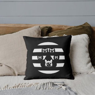 Customized Cat Paw Vintage Sunset On White Black Throw Pillow