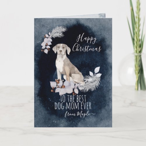 Customized Catahoula Leopard Dog Mom Christmas Holiday Card