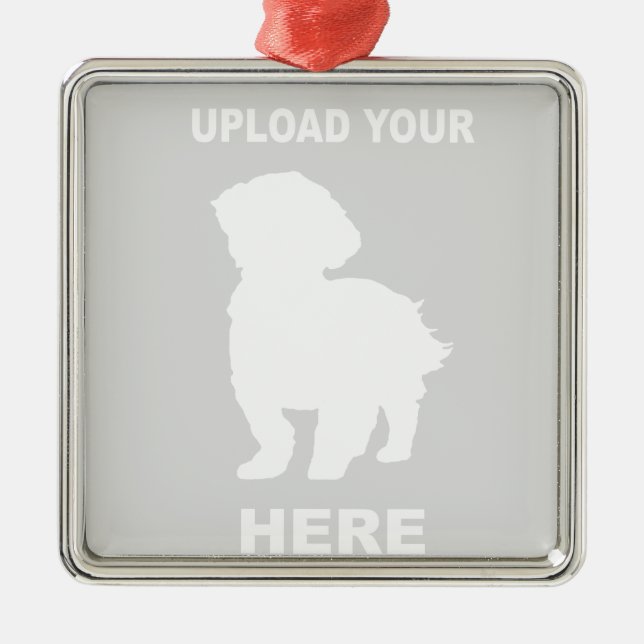 Customized Cavachon Ornament, Pet Photo Metal Ornament (Front)