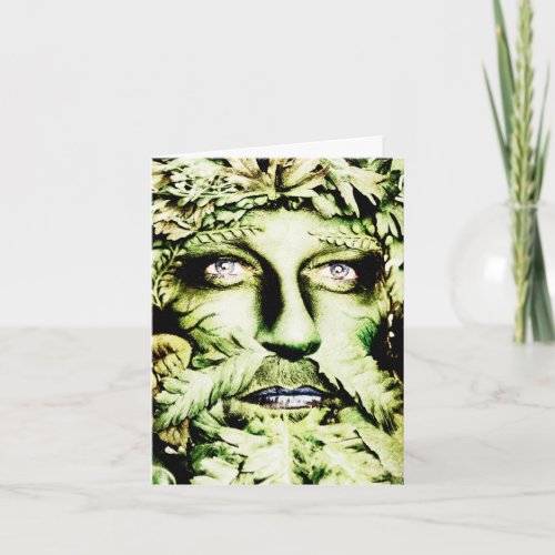 Customized Celtic Green Man Pagan Greeting Card