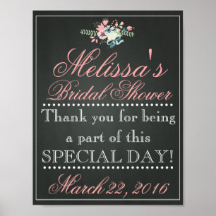 Customized Chalk Bridal Shower Sign, Bridal Poster