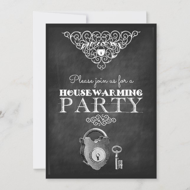 Customized Chalkboard Housewarming Party Invites (Front)