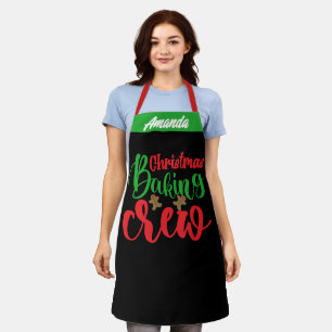 Customized Chef Name Aprons, Christmas Baking Crew Apron