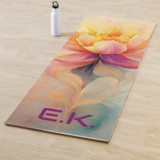 Customized Chic Floral Watercolor Yoga Mat