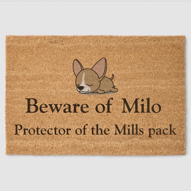 Customized Chihuahua dog name Coir Mat (Front)
