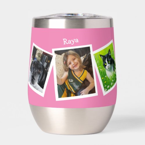Customized Childs Photo and Name Thermal Wine Tumbler
