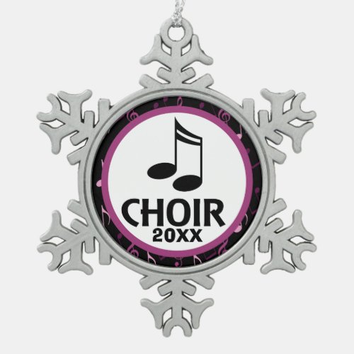 Customized Choir Music Gift Snowflake Pewter Christmas Ornament