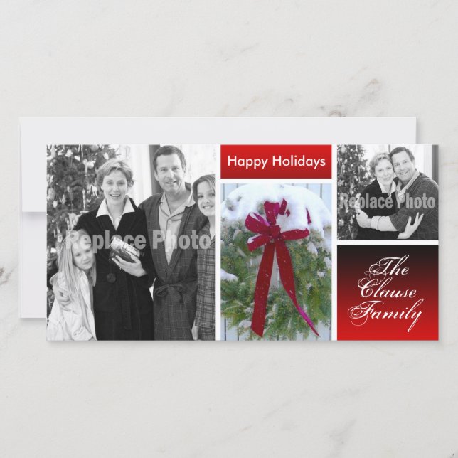 Customized Christmas Cards Holiday Photo Template (Front)