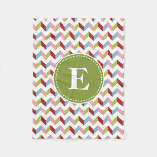 Customized Christmas Chevron Pattern Fleece Blanket