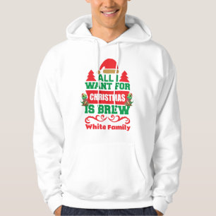 Customized Christmas Dinosaur All I Want Is Brew Hoodie
