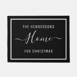 Customized Christmas Family Black Doormat