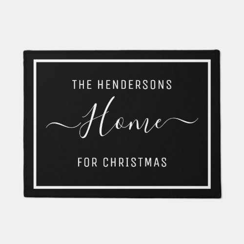 Customized Christmas Family Black Doormat