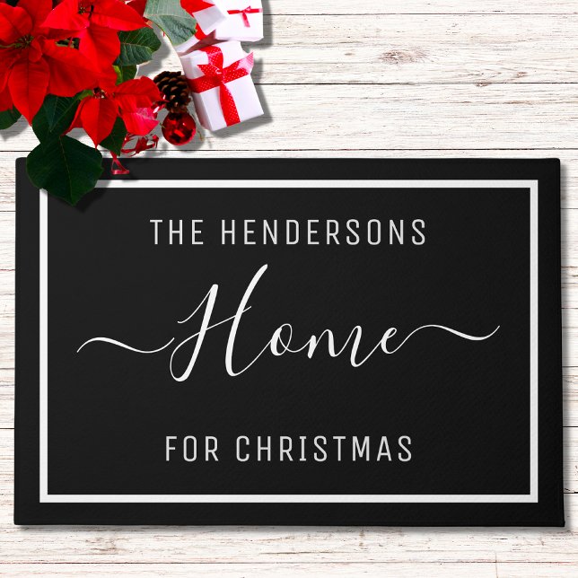 Customized Christmas Family Black Doormat (Creator Uploaded)