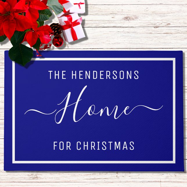 Customized Christmas Family Navy Blue Doormat (Creator Uploaded)