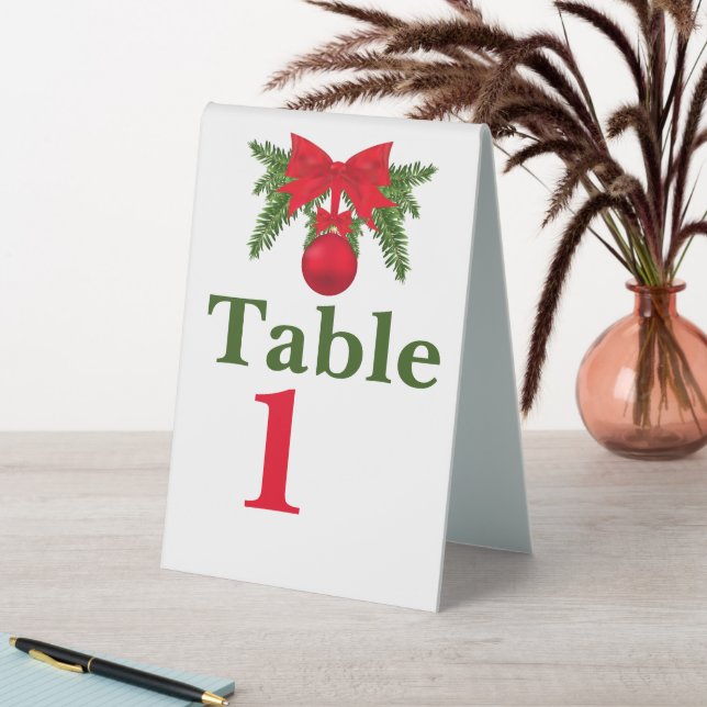Customized Christmas Numbered Table Tent (In SItu (Table))
