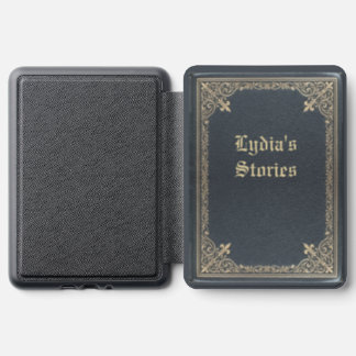 [Customized] Classic, Black, Leather Book Style Kindle Cover