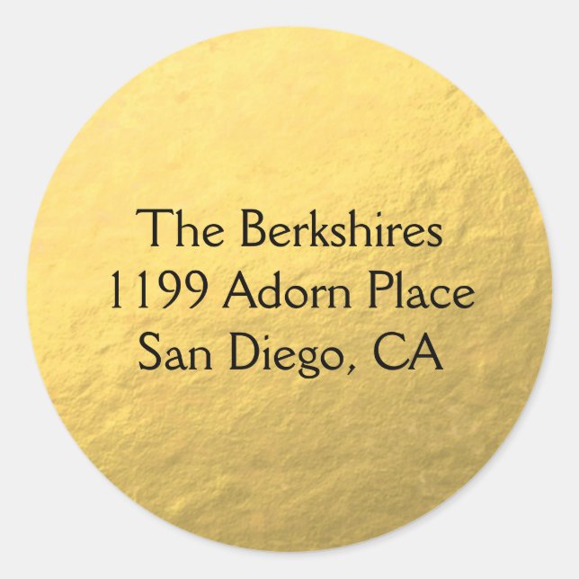 Customized Classic Round Sticker Gold Foil Look (Front)