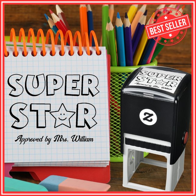 Customized Classroom Praise Star Teacher Grading Self-inking Stamp (Creator Uploaded)