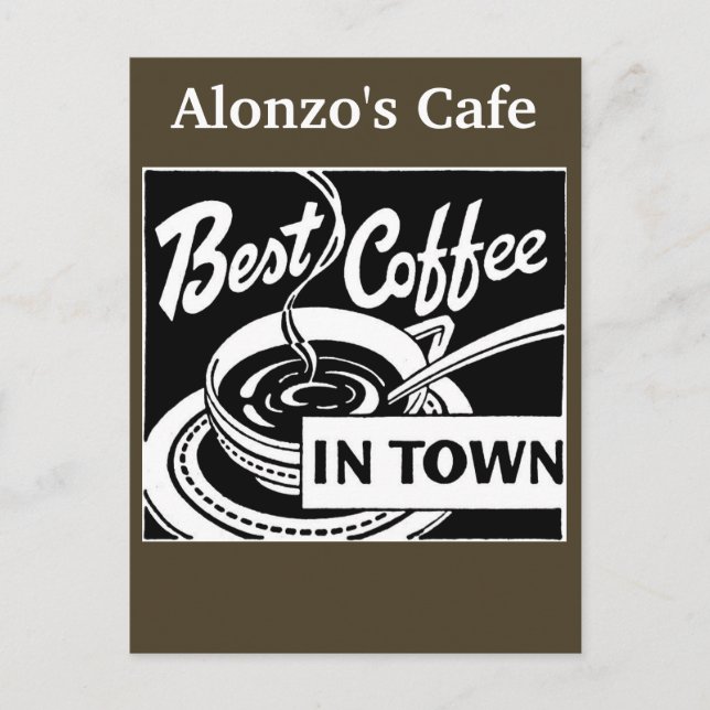 Customized Coffee Store / Restaurant - Dark Roast Postcard (Front)