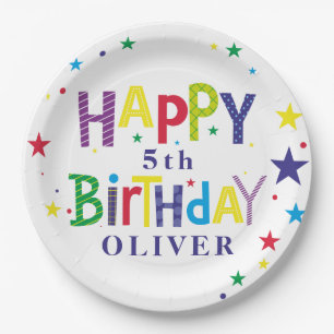 Customized Colorful Birthday Party Paper Plate