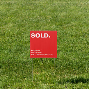  Customized Commercial Realty Marketing SOLD Sign 