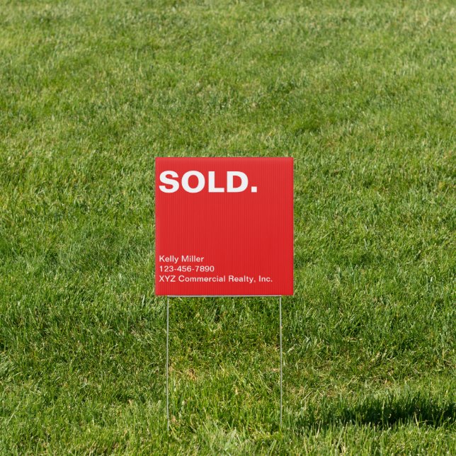  Customized Commercial Realty Marketing SOLD Sign  (Insitu)