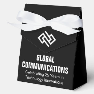 Customized Company Anniversary Party Black White Favor Boxes