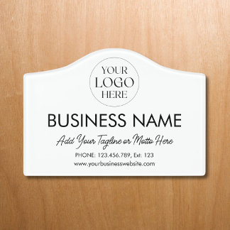 Customized Company Business Logo Modern Elegant Door Sign