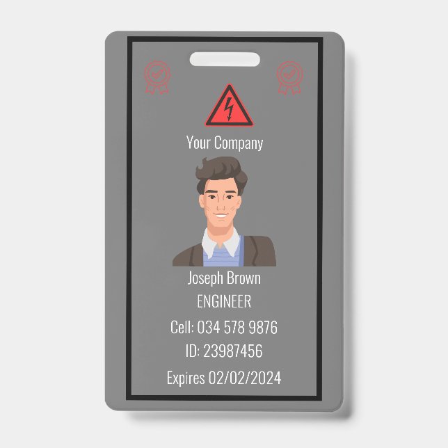 Customized Company Employee ID Badge for lanyard (Front)