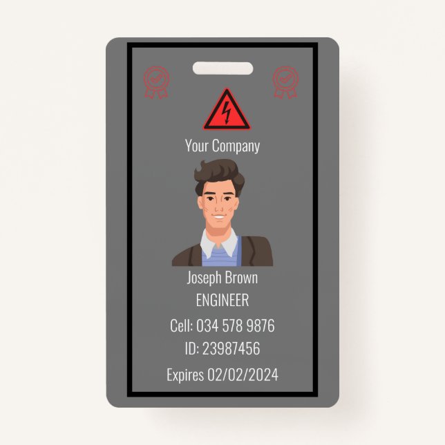 Customized Company Employee ID Badge for lanyard (Front)