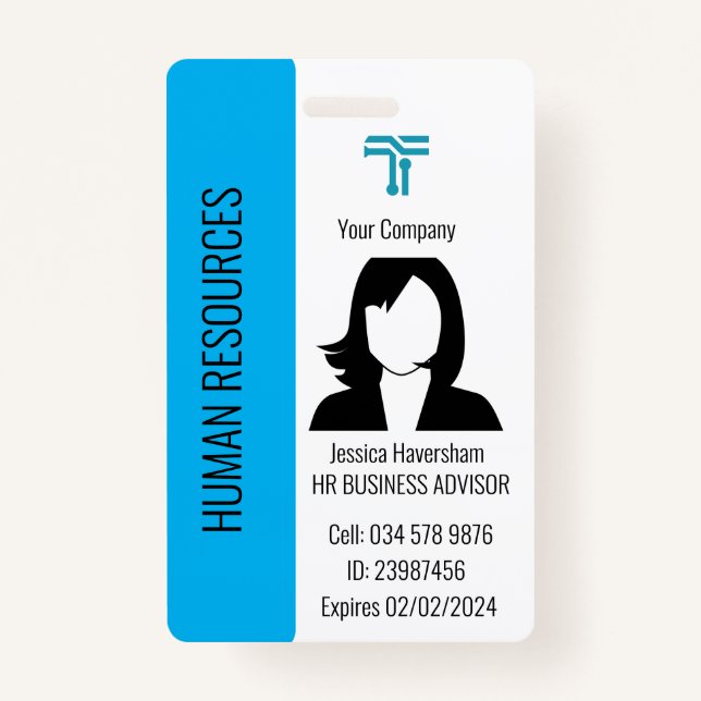Customized Company Employee ID Badge for lanyard (Front)