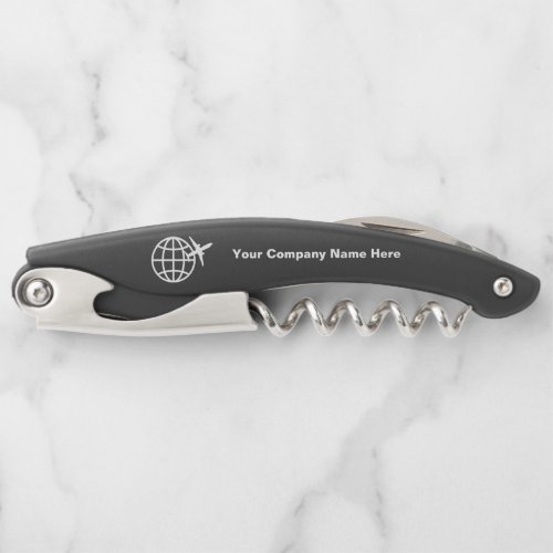 Customized company logo bottle opener corkscrew