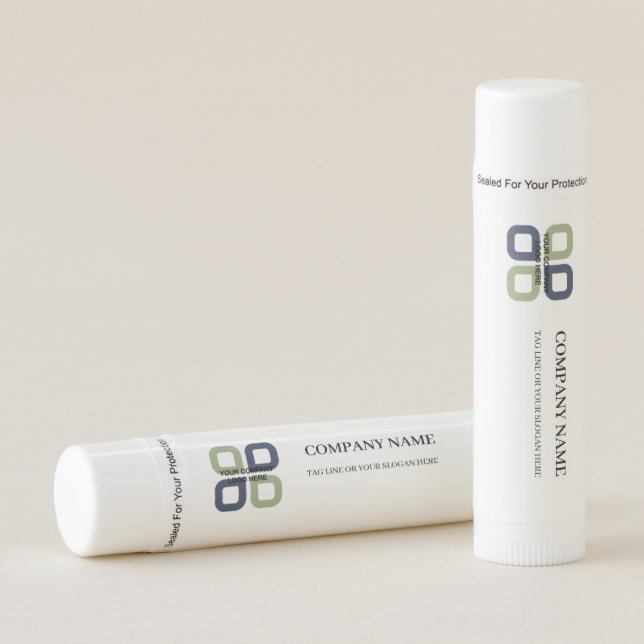 Customized Company Logo & Information Promotional Lip Balm (Front)