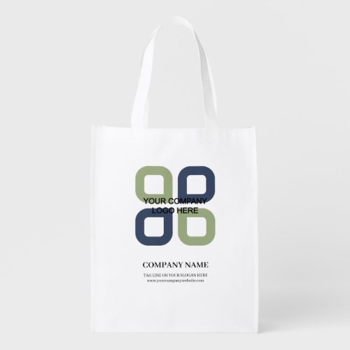 Customized Company Logo With Business Slogan Grocery Bag