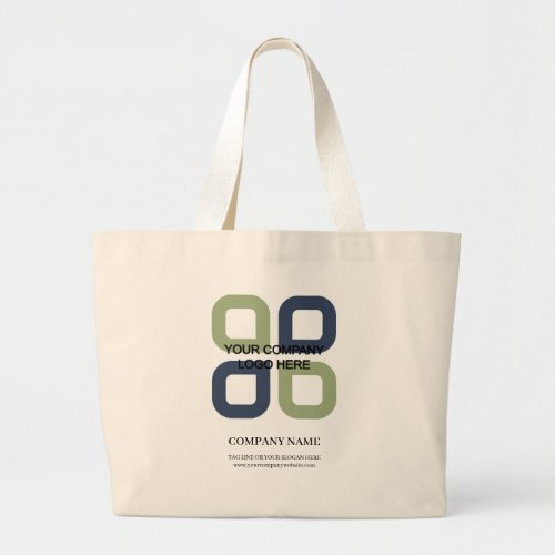 Customized Company Logo With Business Slogan Large Tote Bag