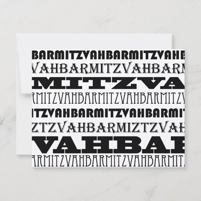 Customized Cool Bar Mitzvah Invitation RSVP (Front)