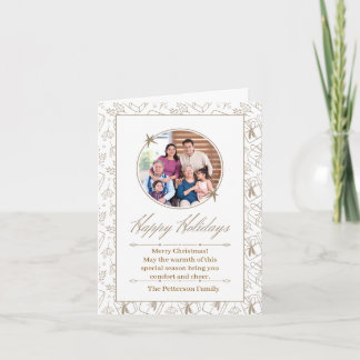 Customized Copper Merry Christmas Family Photo Holiday Card
