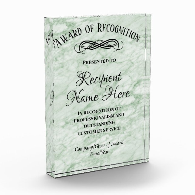 Customized Corporate Award Green Acrylic Trophy (Left)